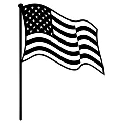 American flag icon perfect for patriotic projects and digital design use.