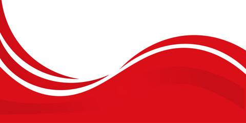 Vector red line background curve element with white space for text and message design, overlapping layers.