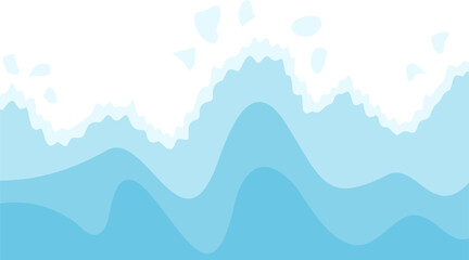 Ocean waves and foam. Summer beach waves vector