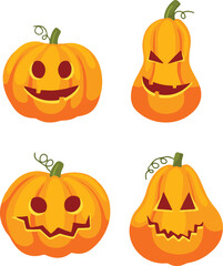 Assorted Halloween Jack O Lantern Pumpkins