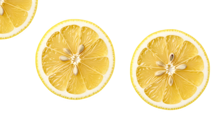 Close up view of lemon slices on a plain black background shot    .ai generative, transparent background, white background. isolated on white background