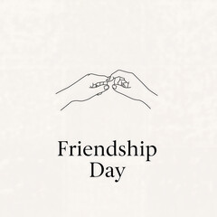Minimalist Friendship Day Line Art Poster Design
