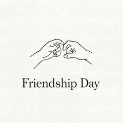 Minimalist Friendship Day Line Art Poster Design