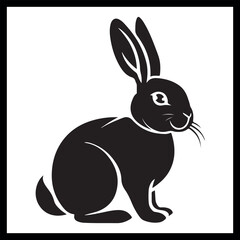Obraz premium Rabbit Silhouette Clipart Bunny Art