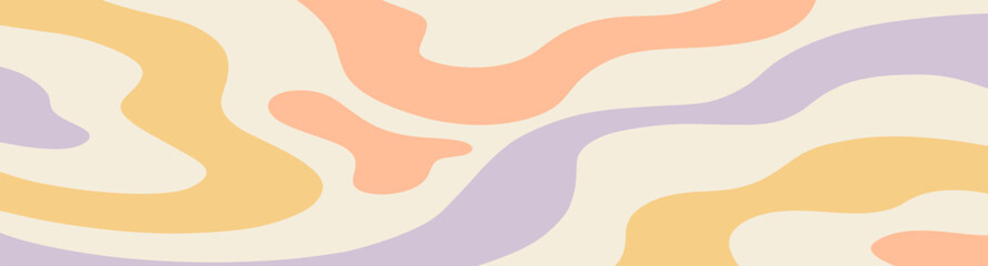 Twisted distorted retro groovy banner background