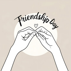  Minimalist Friendship Day Line Art Poster Design