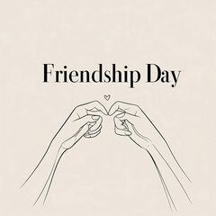  Minimalist Friendship Day Line Art Poster Design