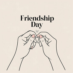  Minimalist Friendship Day Line Art Poster Design