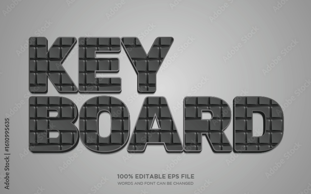 Poster keyboard 3d editable text style effect
