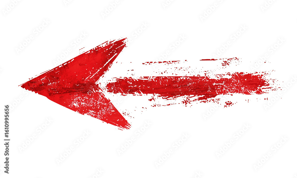 Poster dynamic red arrow illustrating movement in abstract art grunge style creative design modern environm