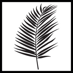 Palm leaf black icon, flora