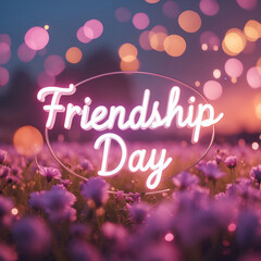 Cinematic Glow Friendship Day Typography Banner