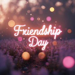 Cinematic Glow Friendship Day Typography Banner