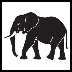 Obraz premium Elephant silhouette clipart, wildlife