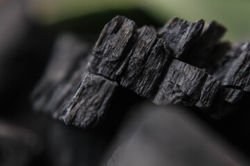 detail texture of wood charcoal