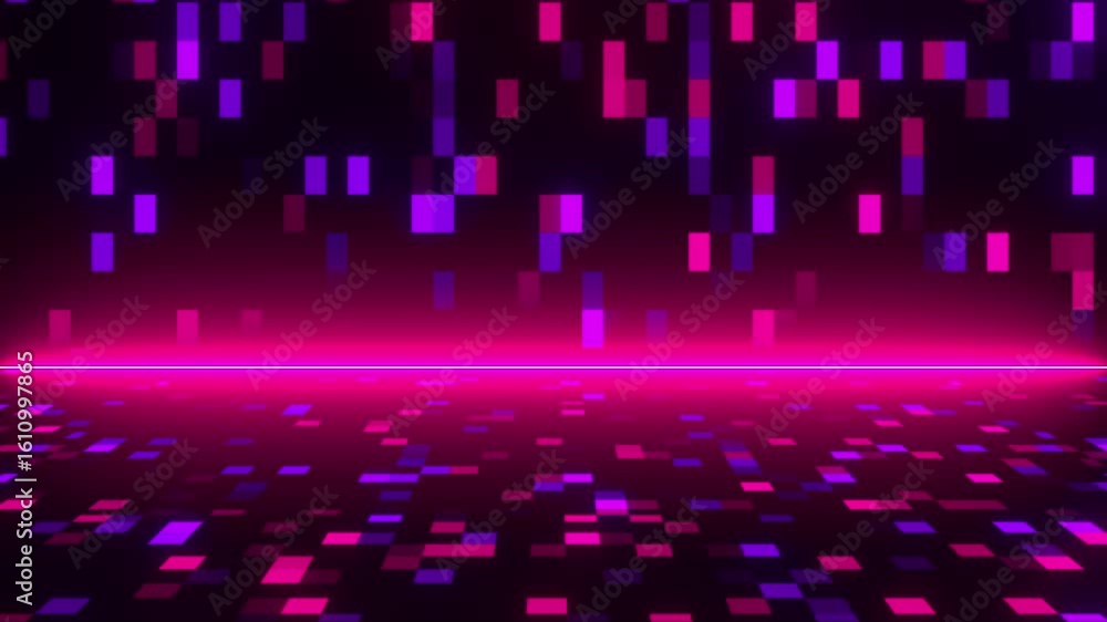 Poster abstract technology background with blocks. computer generated 3d render