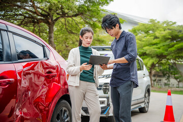Car accident crash, Car accident protection, Claim collision, Auto emergency. Crashed car claim...