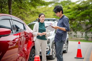 Car accident crash, Car accident protection, Claim collision, Auto emergency. Crashed car claim...