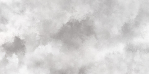 Abstract white and gray isolated cloud cumulus clouds. Gray aquarelle painted realistic fog or mist smoky textured canvas design. White and ash messy wall stucco texture background.	