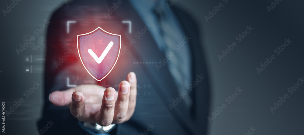 Poster cybersecurity crime firewall. cyber security threat privacy protection. password key identity intern