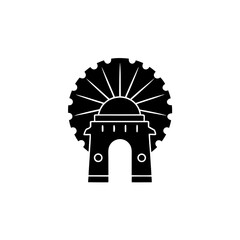creative details Outline India Gate Icon vector illustration.