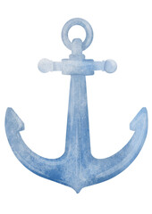 watercolor isolated anchor illustration on transparent background