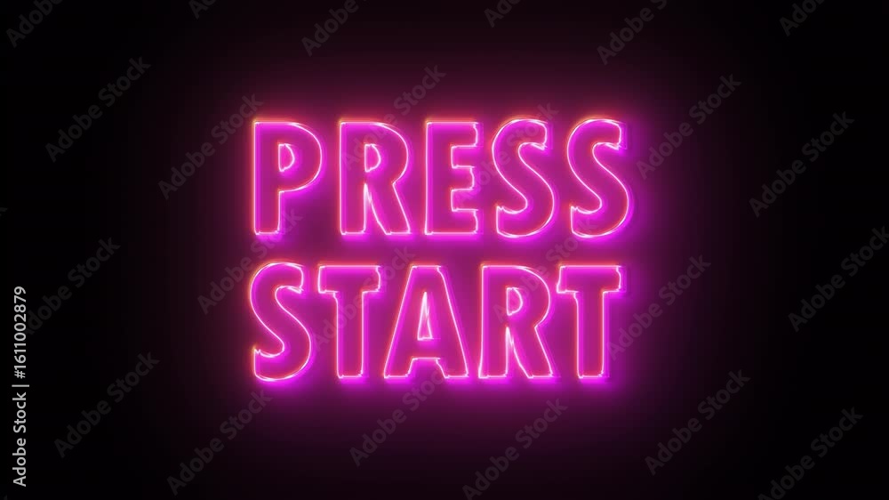 Poster press start text. computer generated 3d render