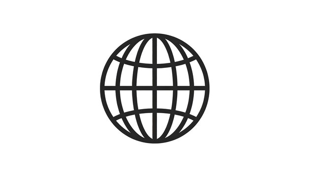 Simple black globe icon