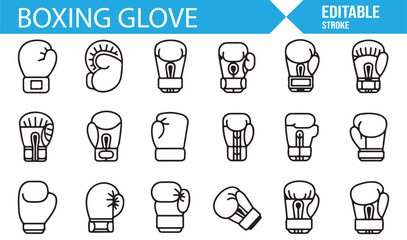 Sport Boxing Gloves Icon Set for Fighters, Athletes, and Trainers