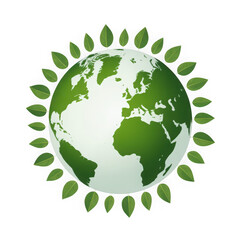 Obraz premium Ecological Earth globe with green leaves Concept illustration for eco friendly environment conservation and nature protection