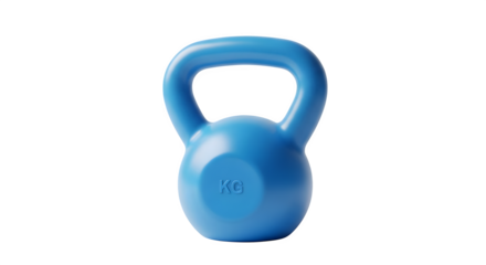 A single blue kettlebell isolated against a black background .ai generative, transparent background, white background. isolated on white background