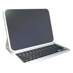 Tablet With Keyboard Case 3D Illustration