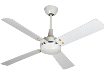 Electric fan on white background