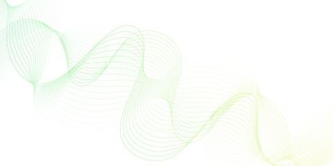 White wave curve lines banner background design. Abstract soft wave lines dynamic flowing green isolated background. Vector Illustration of the green pattern of lines. stripes on white.