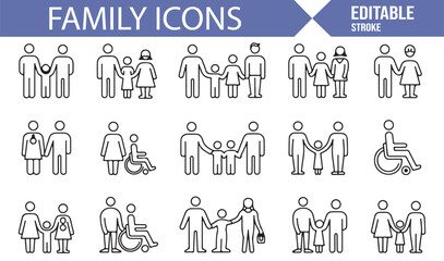 Family and Parent-Child Icons for Depicting Care, Love, and Affection