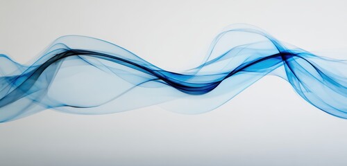 Fototapeta premium Abstract Blue Wave Design On White Background