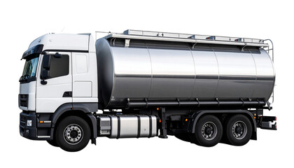 heavy truck oil tanker shiny luster truck isolated on transparent background png file 