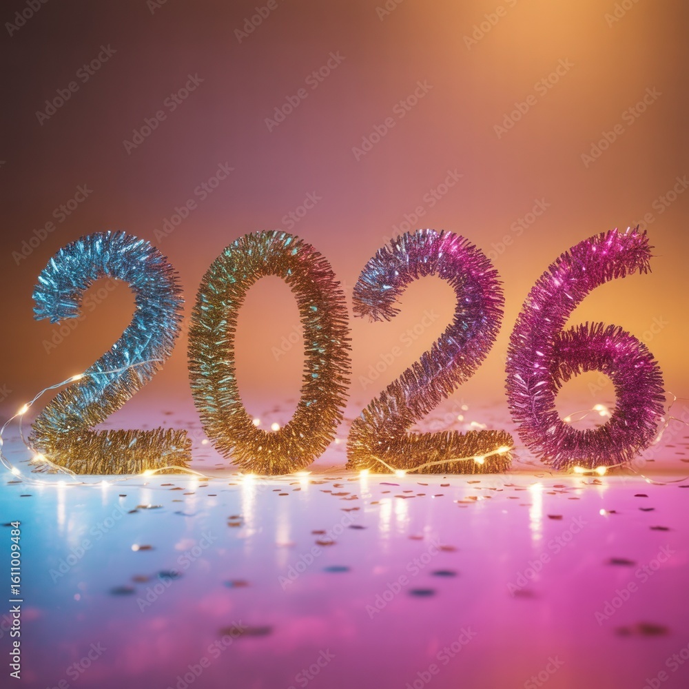 Poster tinsel numbers 