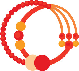  Red bracelet vector art illustration