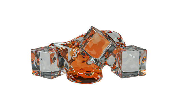  melting glass puzzle cubes fluid design, fluid glass jigsaw sculpture