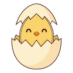 Obraz premium Chicken egg hatching with chick head only.