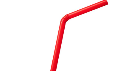 A single red flexible straw isolated against a black background    .ai generative, transparent background, white background. isolated on white background
