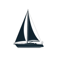  Sailing boat illustration silhouette sailboat vector white background