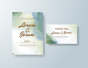 Wedding invitation with abstract watercolor background