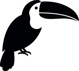 Obraz premium toucan bird isolated on white background colorful tropical bird with large beak for wildlife and nature illustration