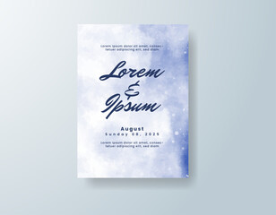 Wedding invitation with abstract watercolor background