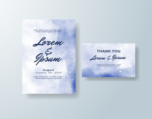 Wedding invitation with abstract watercolor background