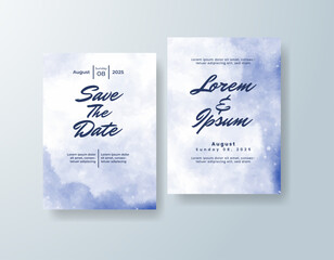 Wedding invitation with abstract watercolor background