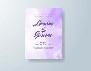 Wedding invitation with abstract watercolor background