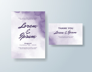 Wedding invitation with abstract watercolor background